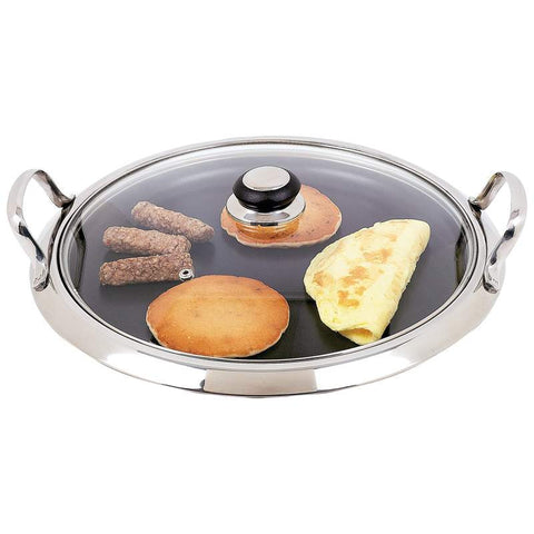Chefs Secret Stainless Steel Round Non-Stick Griddle KTGRID2G Free Shipping - House Home & Office - Fits My Budget