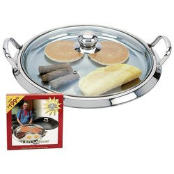 Surgical Stainless Steel Round Griddle with Glass Lid KTGRID2 Free Shipping - House Home & Office - Fits My Budget