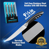 Maxam Slitzer Germany 4-Piece Steak Knife Set 9 1/8 Inch Stainless Steel CTSZST4 Free Shipping