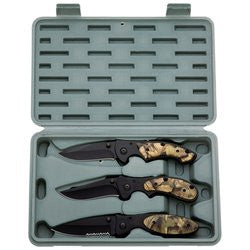 Maxam SKLWCAM3 Camo Liner Lock Knife Set of 3 Free Shipping - Sports & Games - Fits My Budget