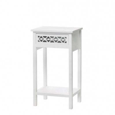 Meadow Lane Classic Design White Side Table 10015873 Free Shipping - House Home & Office - Fits My Budget