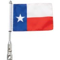 Diamond Plate BKFLGTX Motorcycle Flagpole Mount and Texas Flag - Luggage & More - Fits My Budget