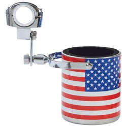 Diamond Plate GFCUPHSU Stainless Steel USA Flag Motorcycle Cup Holder - Luggage & More - Fits My Budget