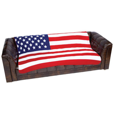 Maxam GFLGBLK United States American Flag Print Fleece Blanket Throw Free Shipping - Blankets & Bedding - Fits My Budget