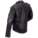 Diamond Plate Buffalo Leather Motorcycle Jacket Small GFMOT Free Shipping