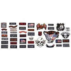 Live To Ride GFPATCH42 Embroidered Motorcycle Patch Set 42 Pieces - Apparel & Accessories - Fits My Budget