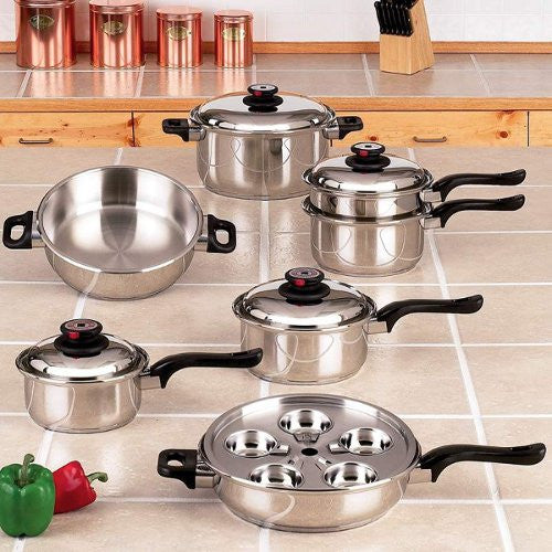 Worlds Finest KT17ULTRA Waterless Cookware 17 Piece Stainless Steel Free Shipping - House Home & Office - Fits My Budget