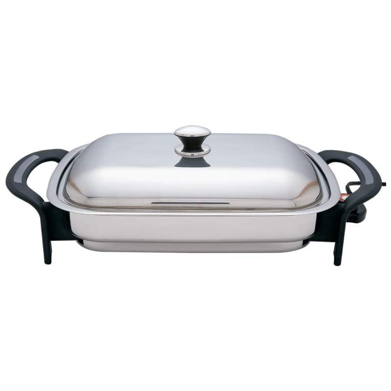 Precise Heat 16 inch Rectangular Surgical Stainless Steel Electric Skillet  KTES4 – Fits My Budget