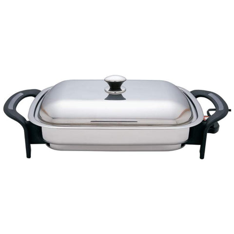 Precise Heat KTES4 16 inch Rectangular Surgical Stainless Steel Electric Skillet - House Home & Office - Fits My Budget