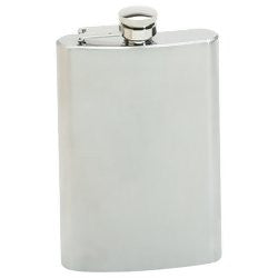 Maxam KTFLASK8 Hip Flask Stainless Steel 8 Ounce screw down cap - House Home & Office - Fits My Budget