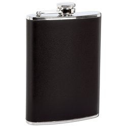 Maxam 8 Ounce Stainless Steel Flask with Black Wrap KTFLASKBW - House Home & Office - Fits My Budget