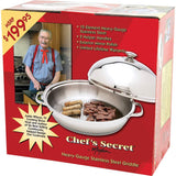 Chef's Secret® by Maxam® 12-Element High-Quality, Heavy-Gauge Stainless Steel Round Griddle KTGRID2D Free Shipping