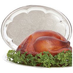 Sterlingcraft KTT5 Large Round Nickel Satin Finish Serving Tray - House Home & Office - Fits My Budget
