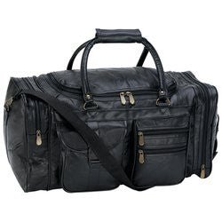 Embassy LULPB21 Hand-Sewn Pebble Grain Genuine Leather 21" Tote Bag - Luggage & More - Fits My Budget