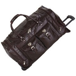 Embassy LUTR24BR Italian Stone?äó Brown Leather 24" Trolley Bag Free Shipping - Luggage & More - Fits My Budget