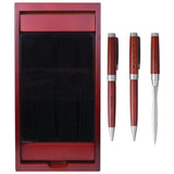 Pen Pencil & Letter Opener in Wood and Glass Display Case Free Shipping