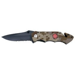 Maxam Liner Lock Knife Camo Coated with Fire Dept Badge SKCAMOFD - Sports & Games - Fits My Budget