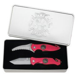 Maxam 2 piece Fire and Rescue Liner Lock Knives with Fire Emblem SKFIRE2 - Sports & Games - Fits My Budget