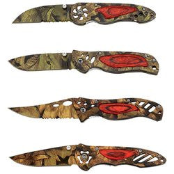 Maxam SKMXCAM4 Camo Liner Lock Knife 4 Piece Set - Sports & Games - Fits My Budget