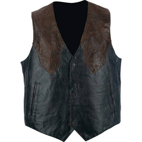 Western Style Leather Vest by Giovanni Navarre Free Shipping