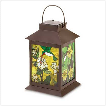 Solar Powered Garden Floral Stained Glass Lantern 10038682 Free Shipping - House Home & Office - Fits My Budget
