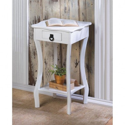 White Scallopped Accent Table 10015215 Free Shipping - House Home & Office - Fits My Budget