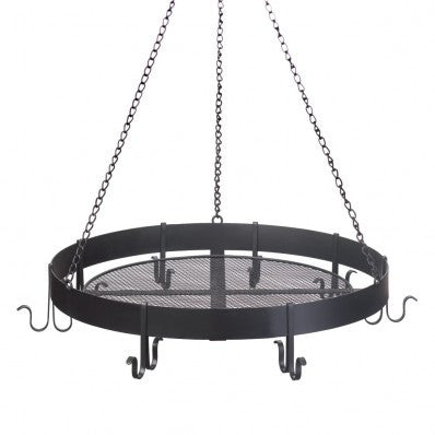Round Hanging Black Iron Pot Rack 10015250 Free Shipping - House Home & Office - Fits My Budget