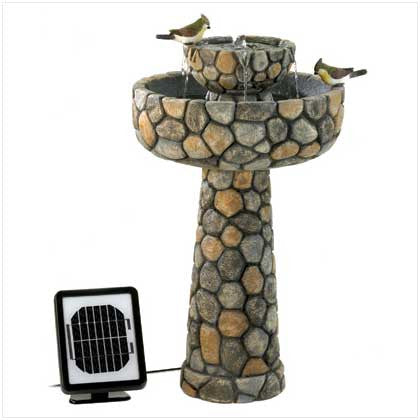 Wishing Well Rustic Solar Garden Water Fountain Birdbath 10012841 Free Shipping - House Home & Office - Fits My Budget
